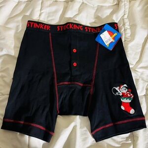 WARNER BROS. Black Boxer Briefs with Red Stitching, Size XL